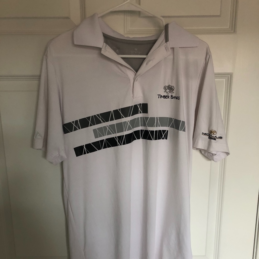 Men's Antigua White Golf Polo - M